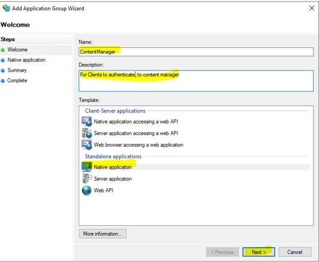 Configure Server with Content Manager